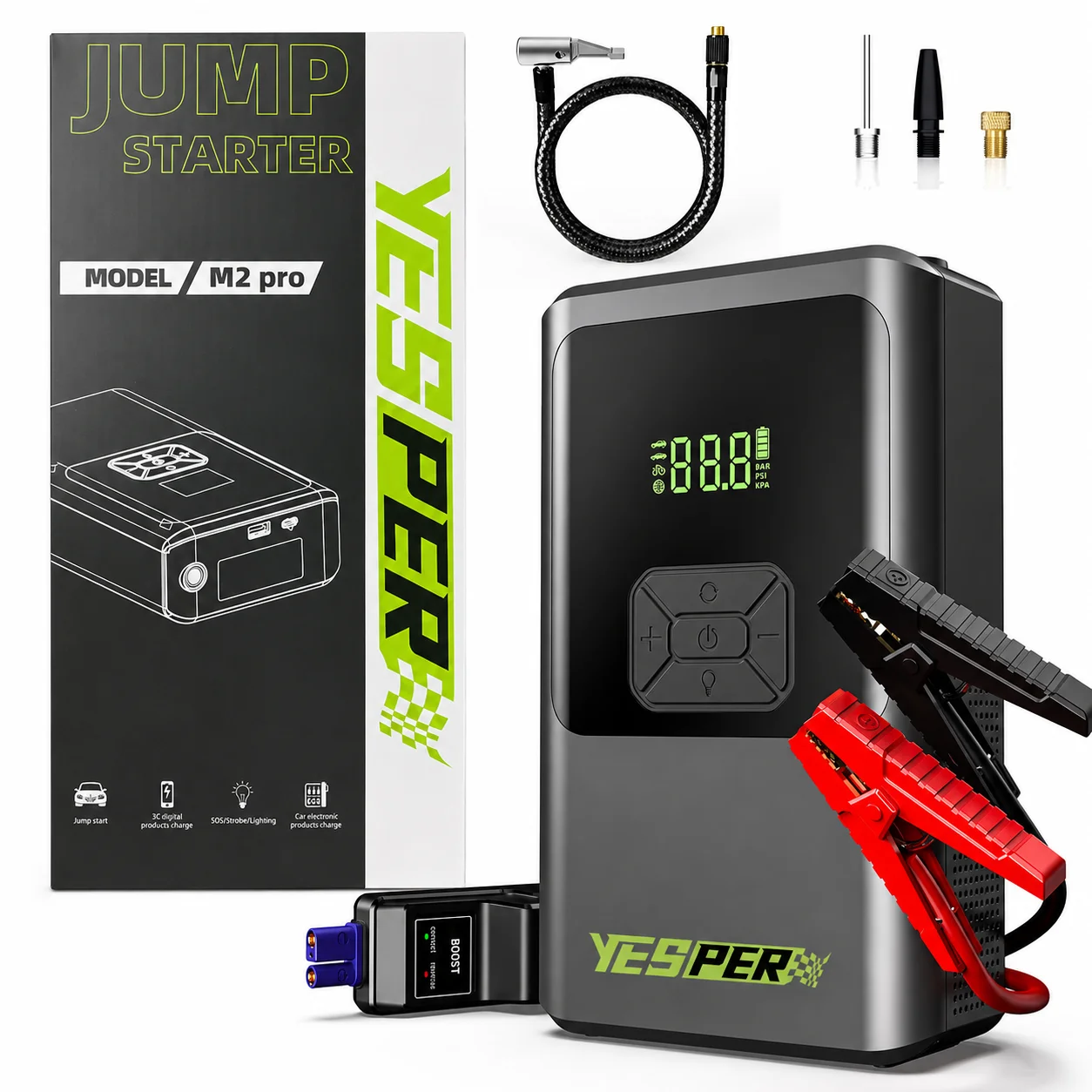 Bơm Lốp Kiêm Kích Bình Yesper M2 Pro